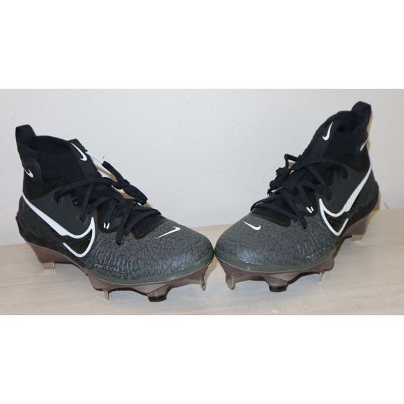 Nike DJ6517-010 Men's Sz 7 Black/Gray Alpha Huarache NXT Metal Baseball Cleats - Picture 6 of 9